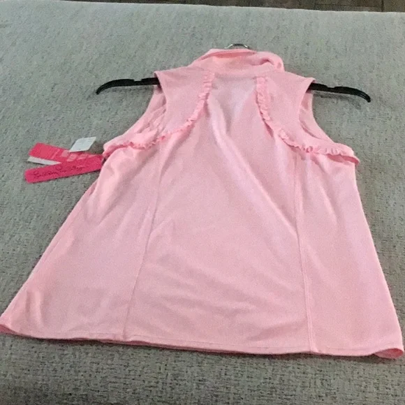 Lilly Pulitzer Pink Sleeveless Tank Top with Collar - Picture 4 of 4